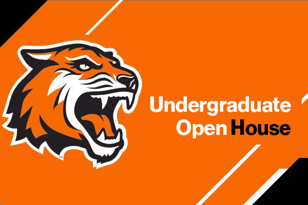 RIT's roaring tiger spirit mark next to the words Undergraduate Open House.