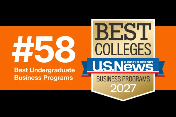 Graphic that read #58 best undergraduate business program