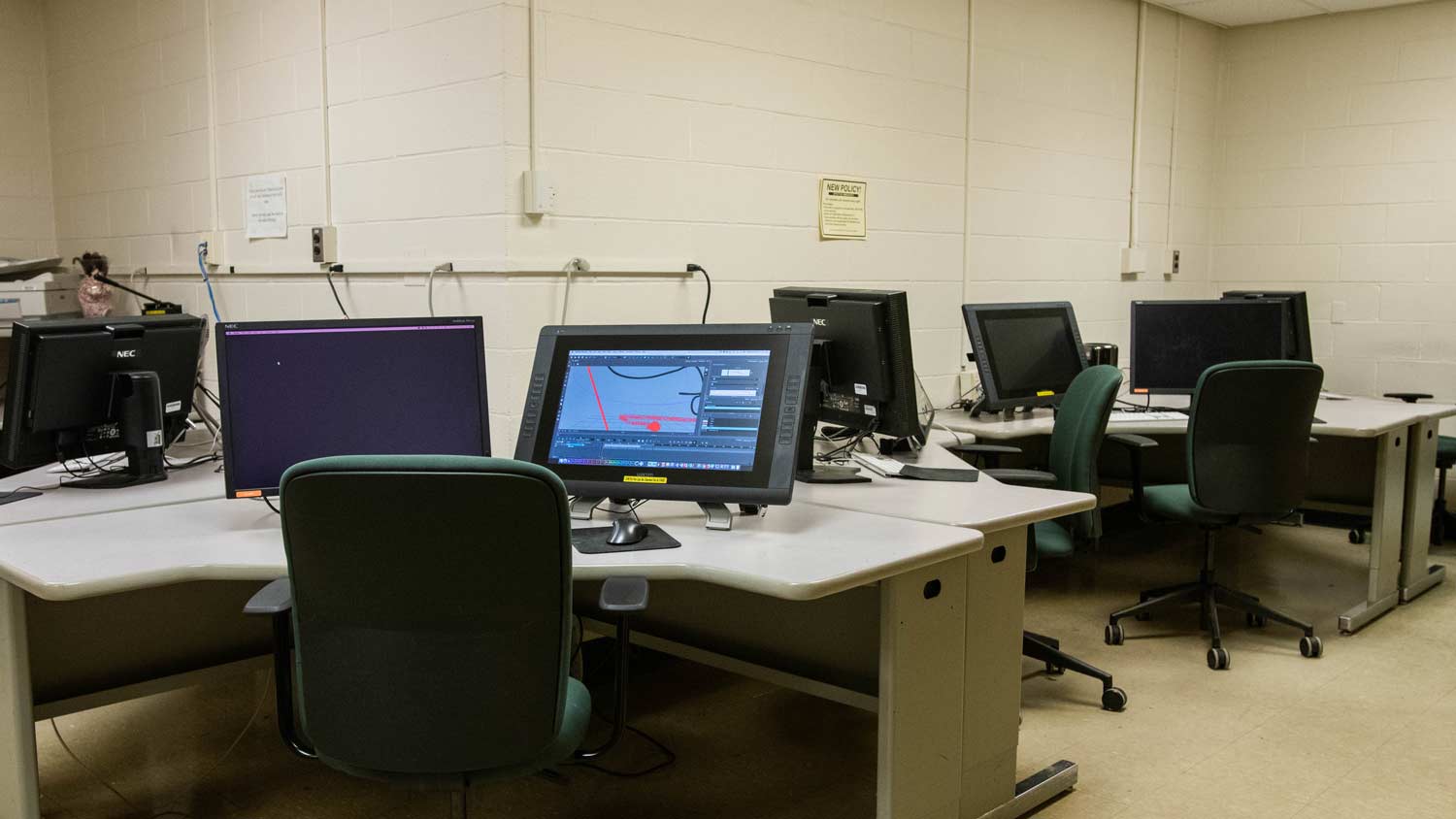 Computer lab with animation software