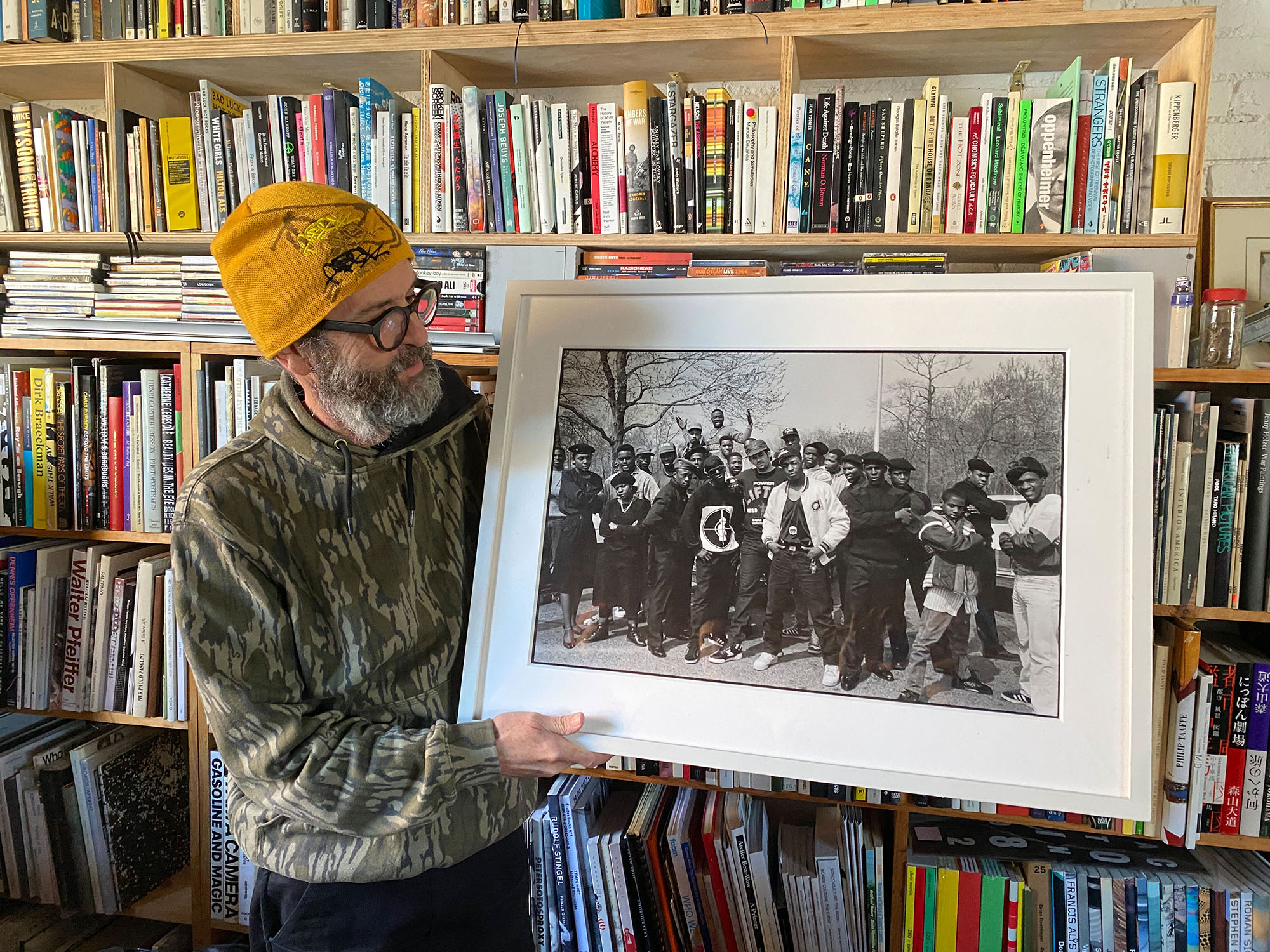 With photographer Ari Marcopoulos in his studio.