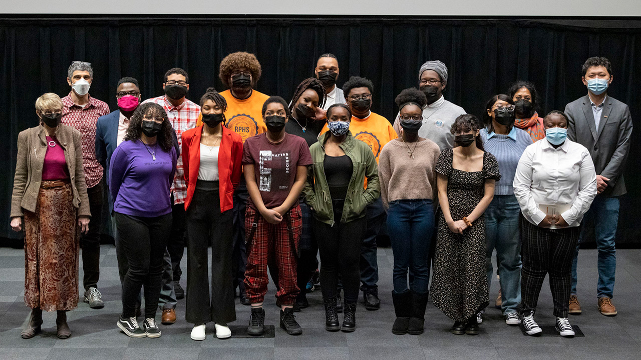 group of high school students and faculty mentors.