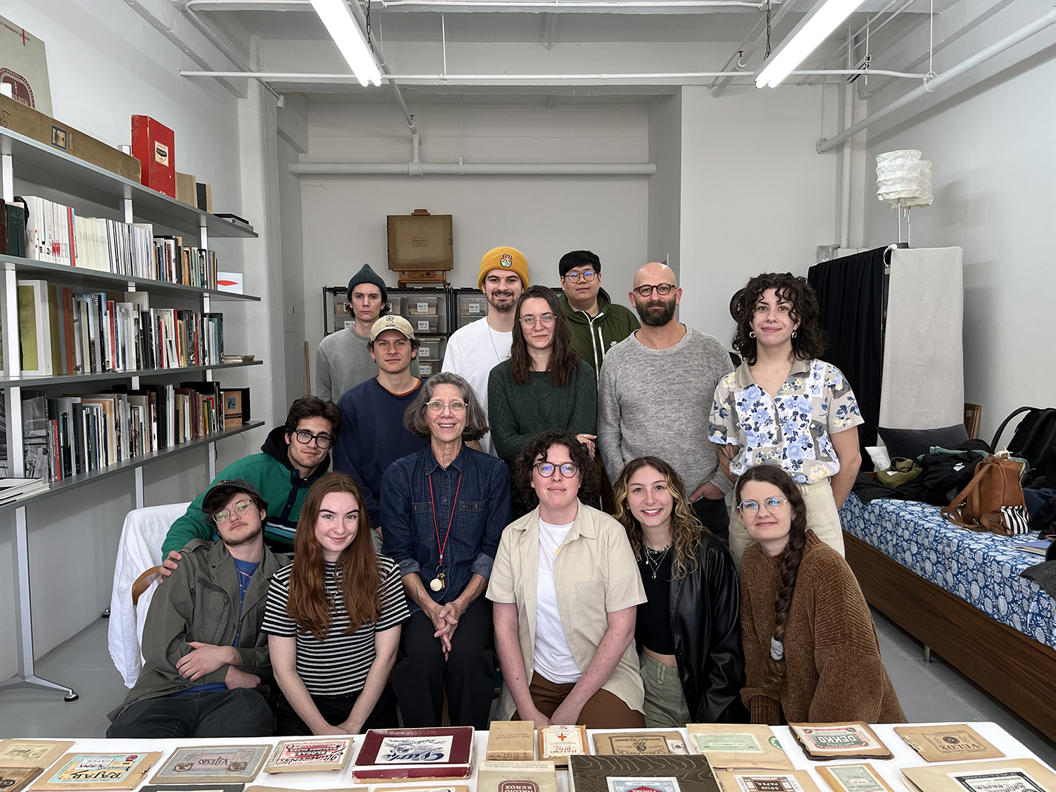 Students with artist and RIT alumni Alison Rossiter in her studio in Chelsea. 