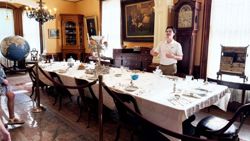 nathaniel at the museum leading a tour