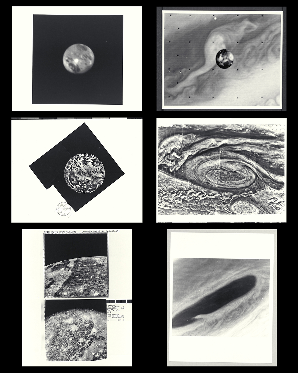 A black-and-white collage of various fine art photos.
