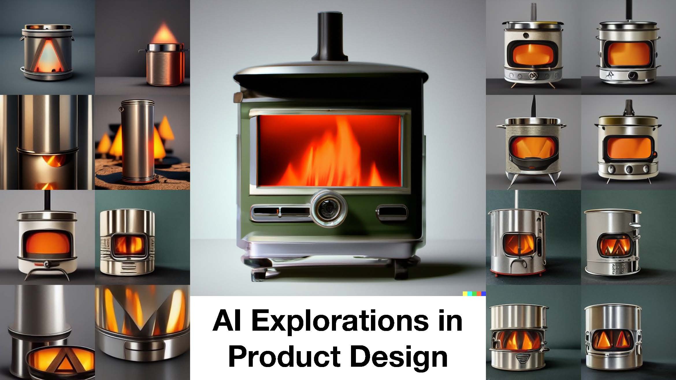 AI-generated images of stoves.