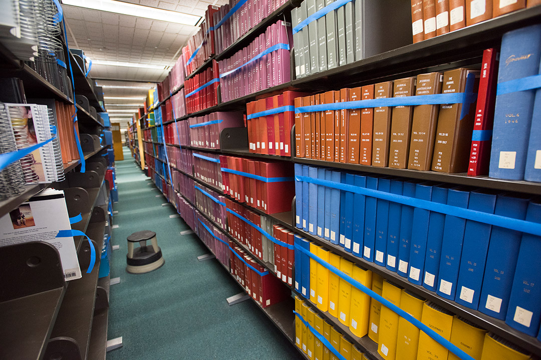 library shelved full of books.