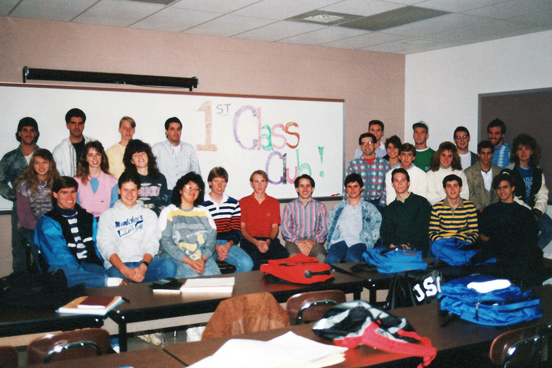 Classroom of students in 1989.