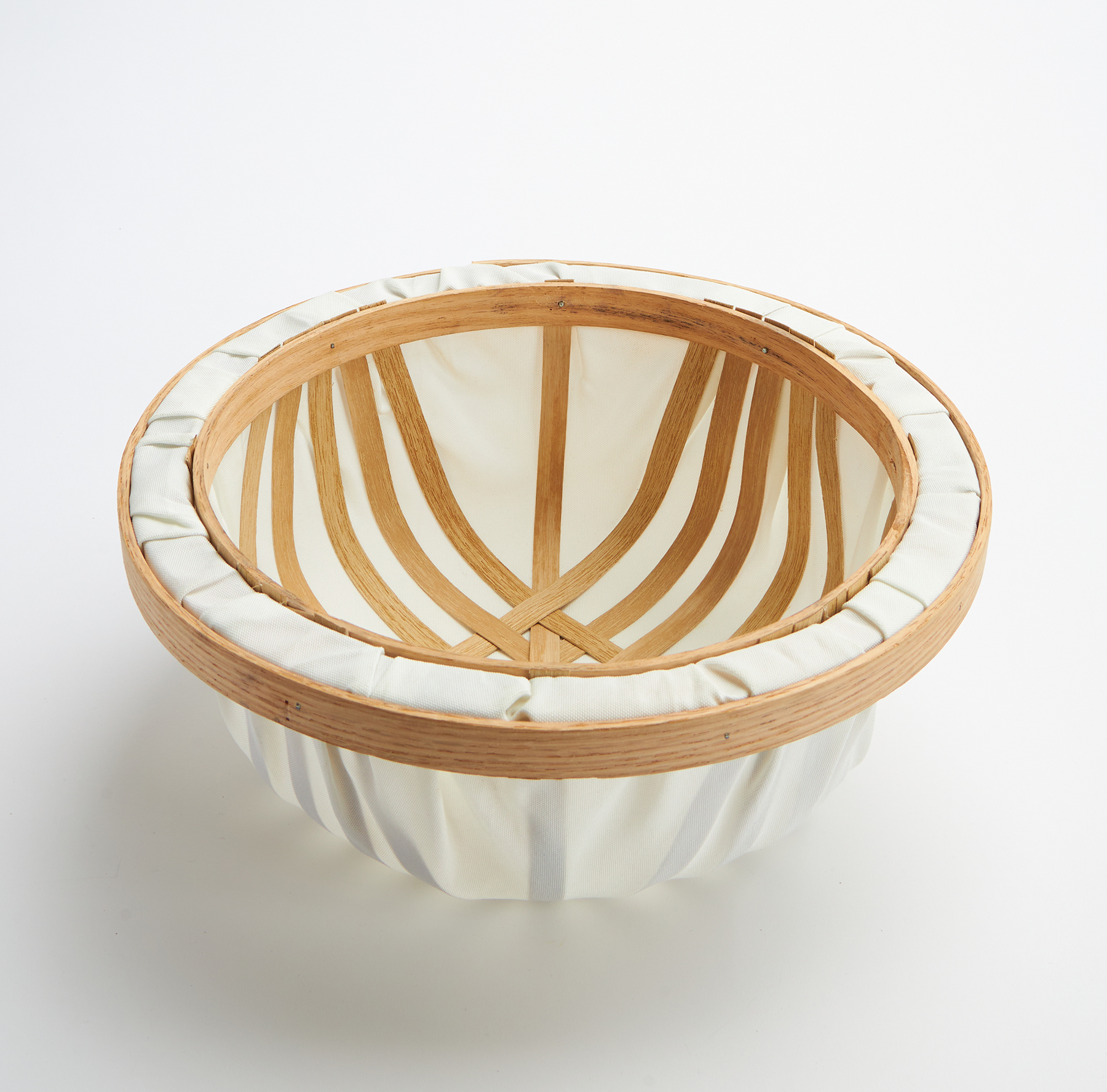 A bowl made of wood.