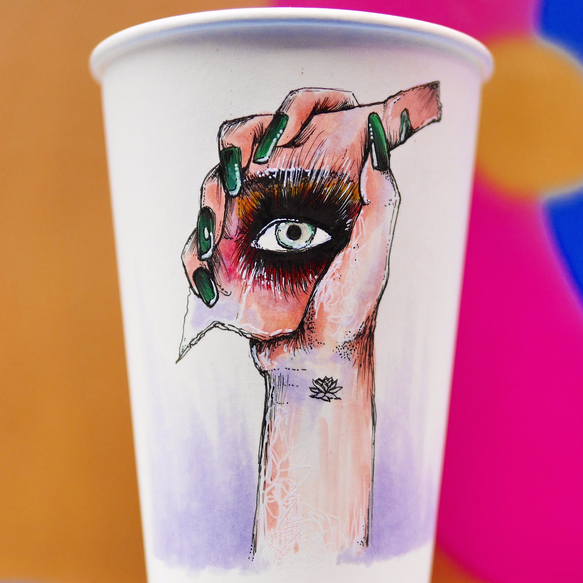 Cup with an eye on it