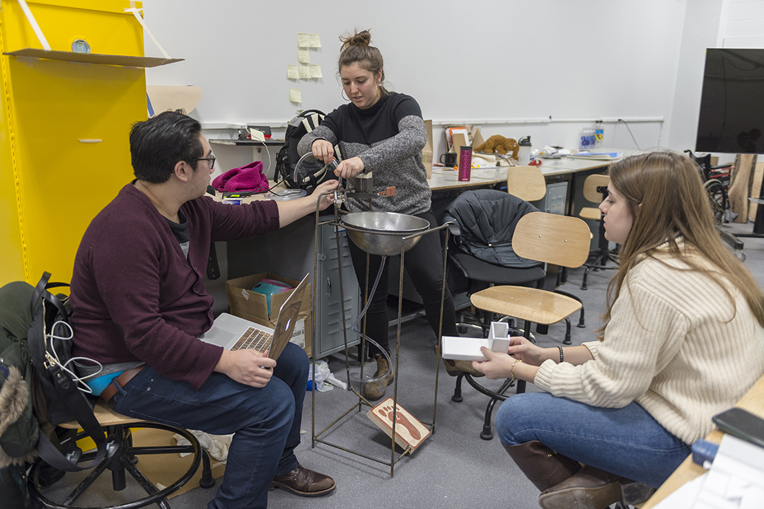 A group works on a project