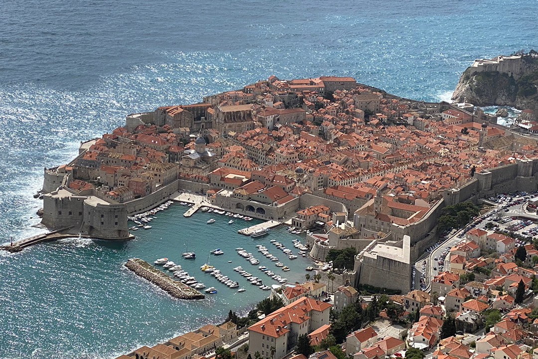 aerial view of Dubrovnik, Croatia.