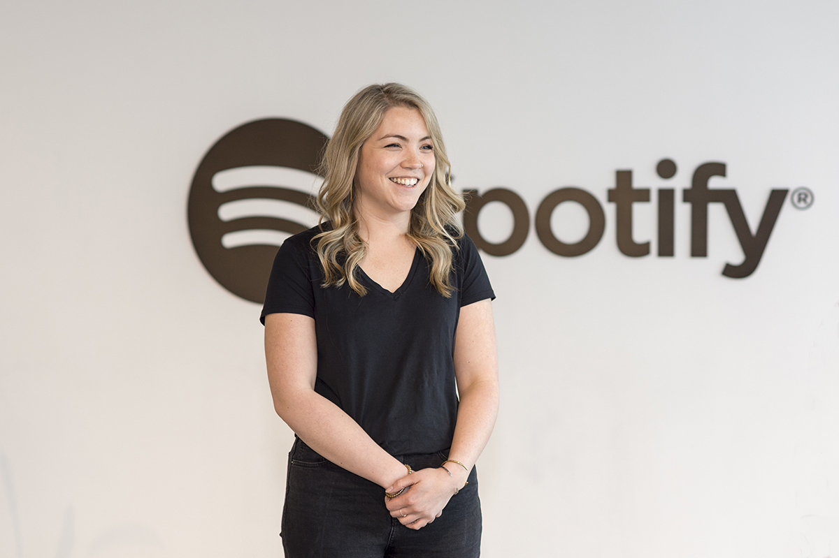 Emmi Hintz puts a smile on inside Spotify's NYC location