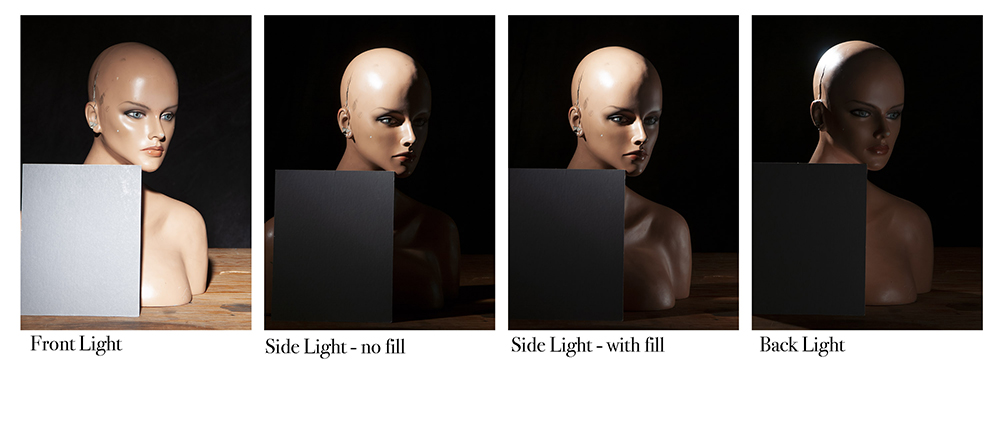 Four images with varying light intensities.
