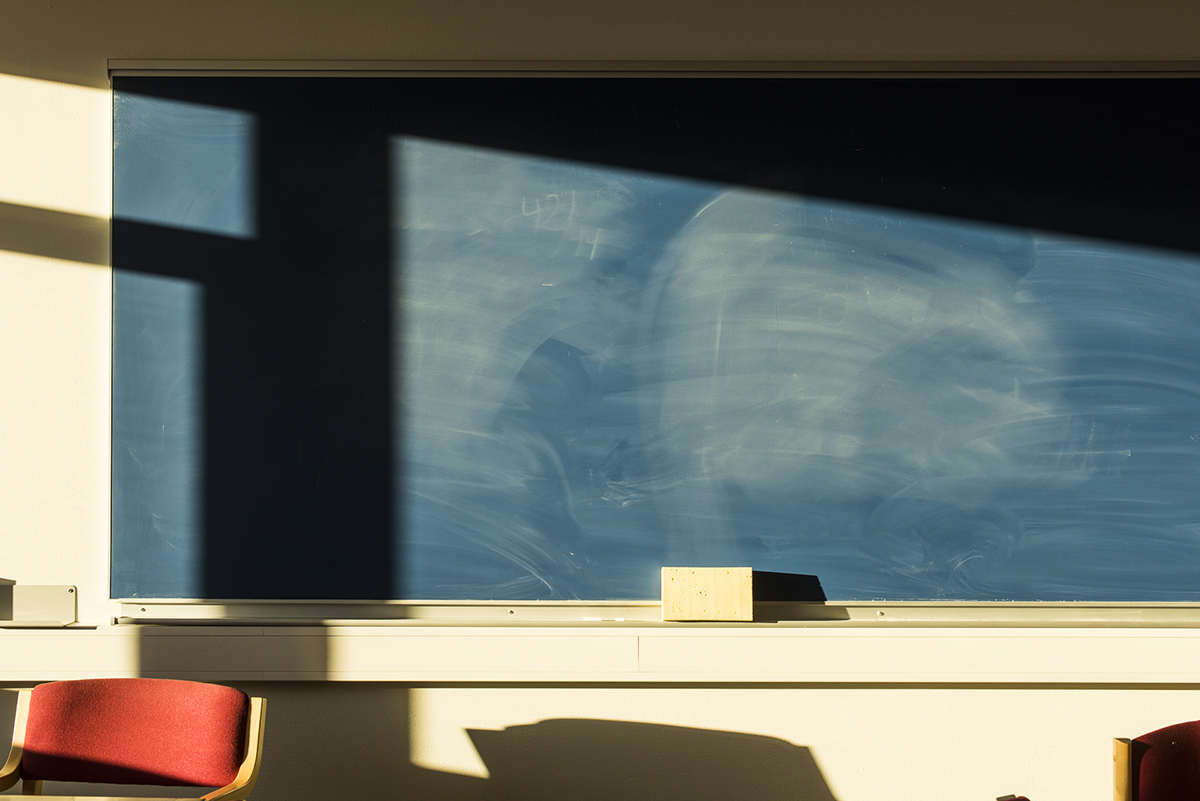 A typical Greenland classroom chalkboard. The photo was taken as part of Denis Defibaugh's NSF grant.