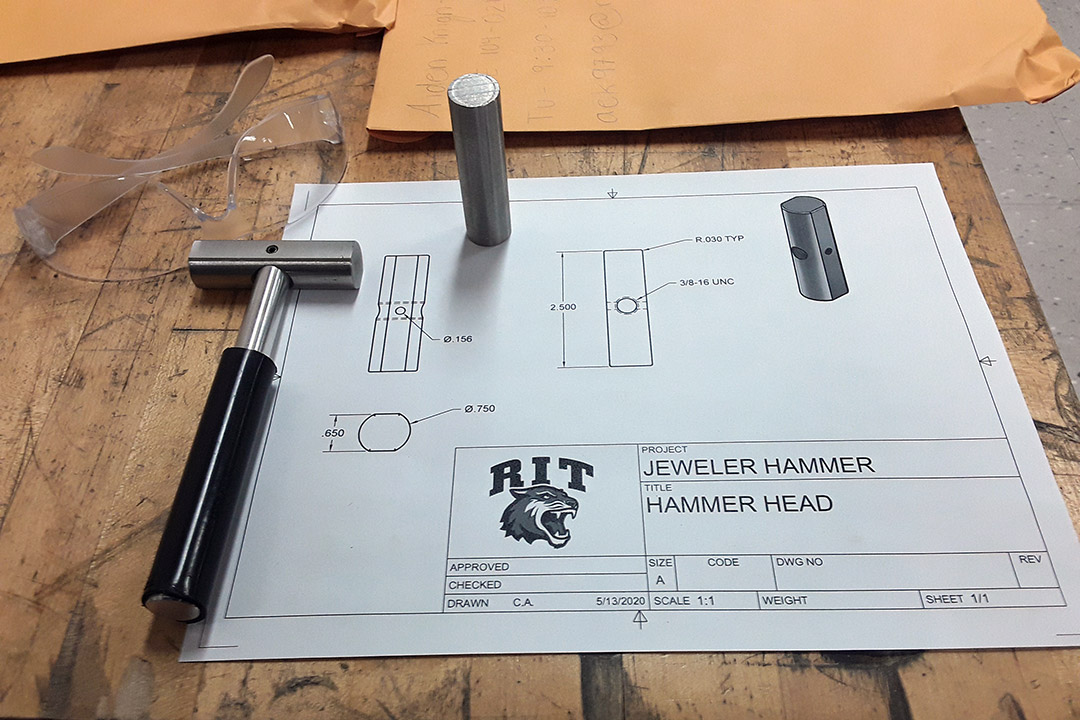 spec sheet for hammer head of jewelry hammer.