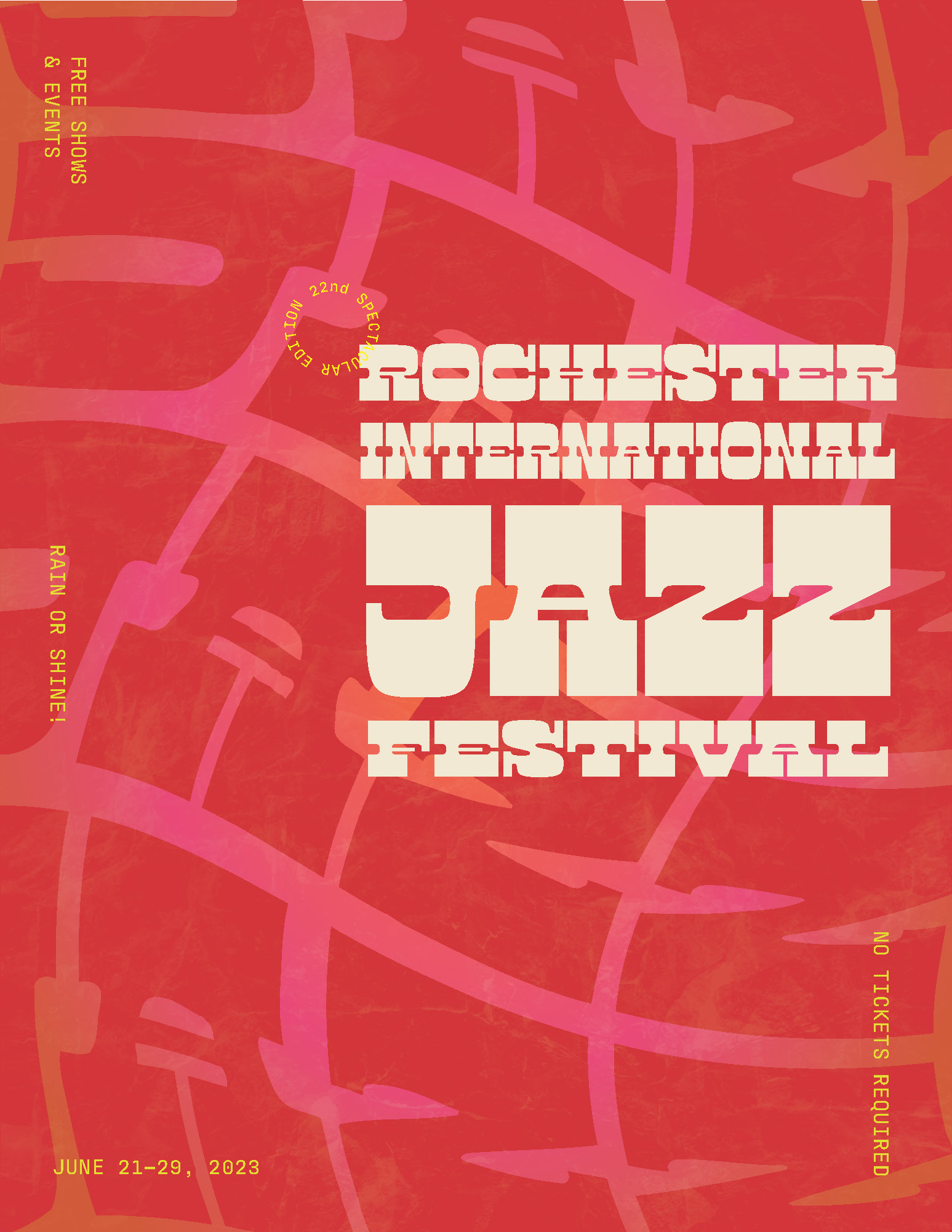 A brochure cover of the Rochester Jazz Fest.