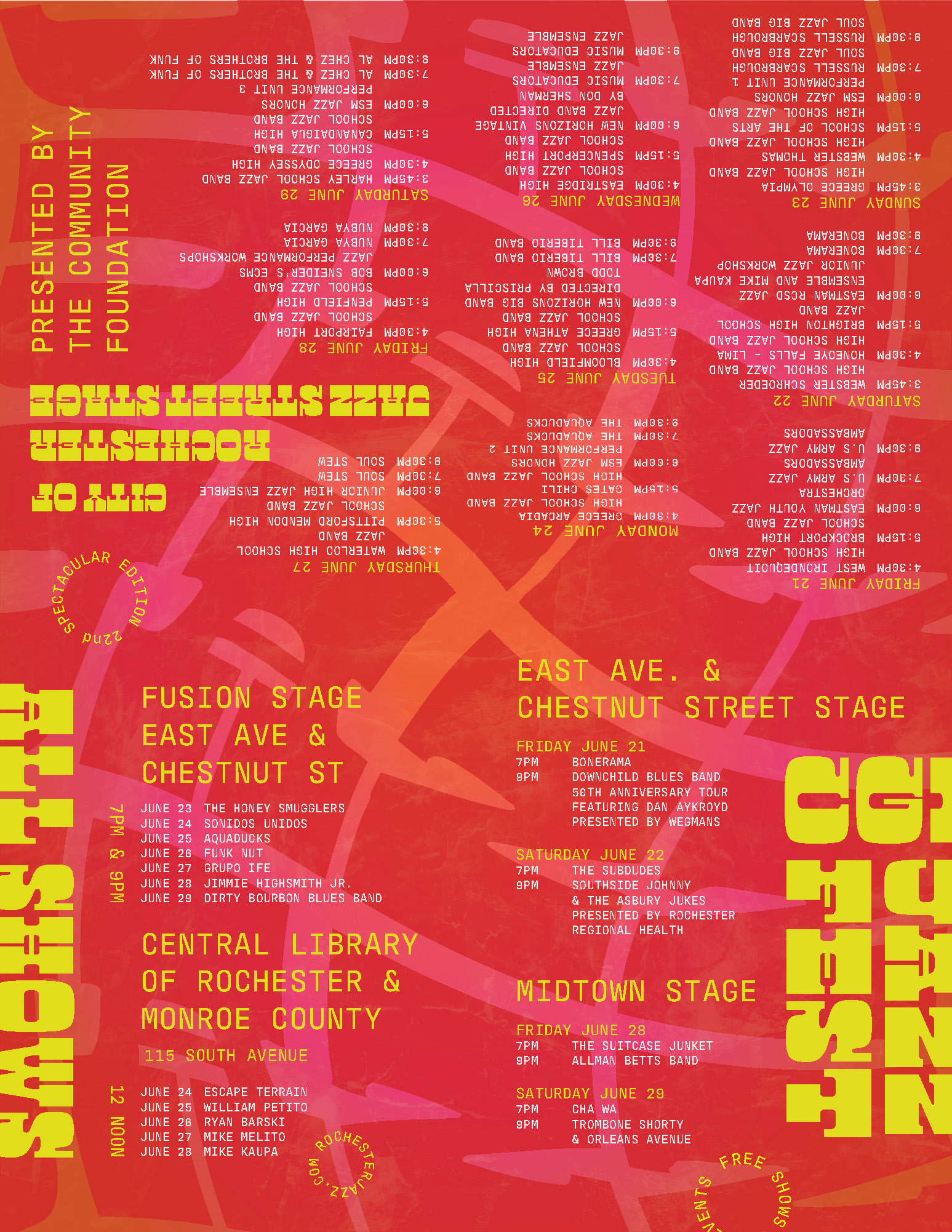 A promotional poster for the Rochester Jazz Fest.