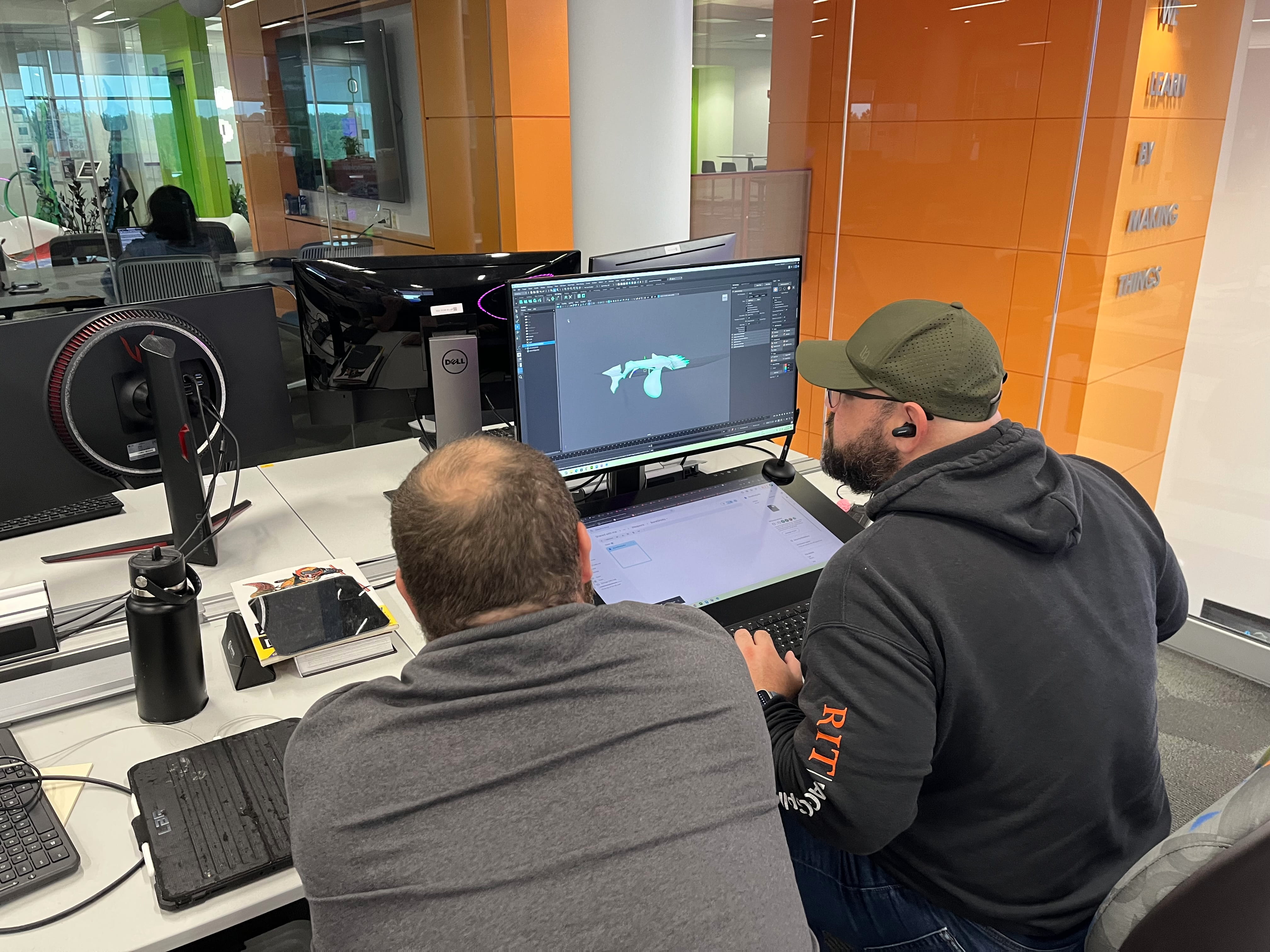 IGM lecturer David Sanchez working on a level for The MAW.