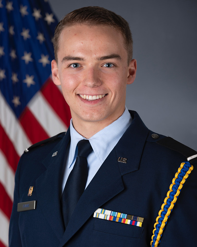 portrait of Air Force ROTC student Keegan Evans.