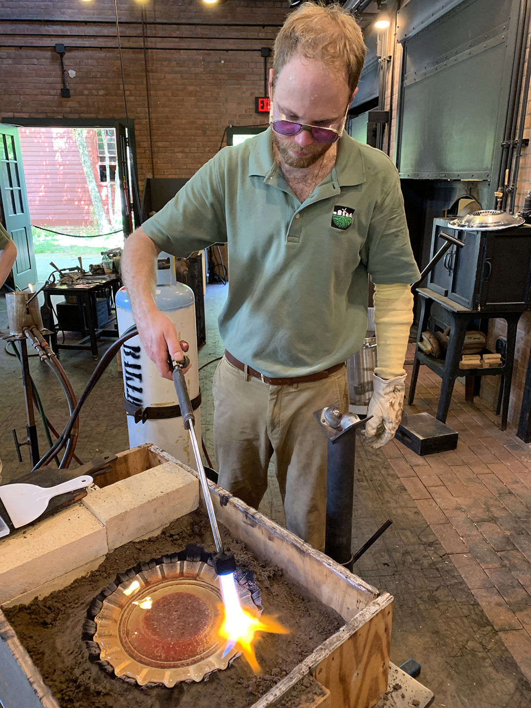 Andy Koupal works in the Henry Ford Museum's hot shop