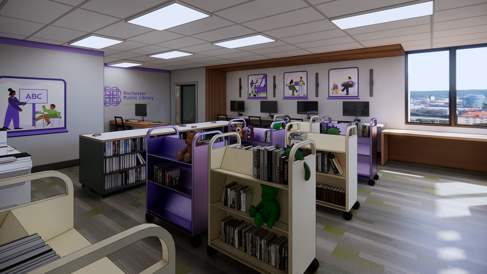 Rendering of a new library branch.