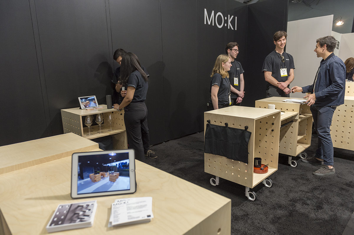 Students at the ICFF booth 