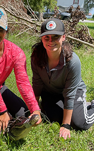 MaKayla Foster with an alligator