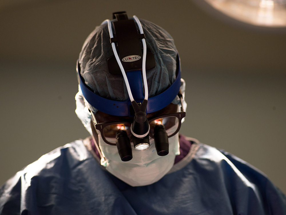 A doctor during surgery