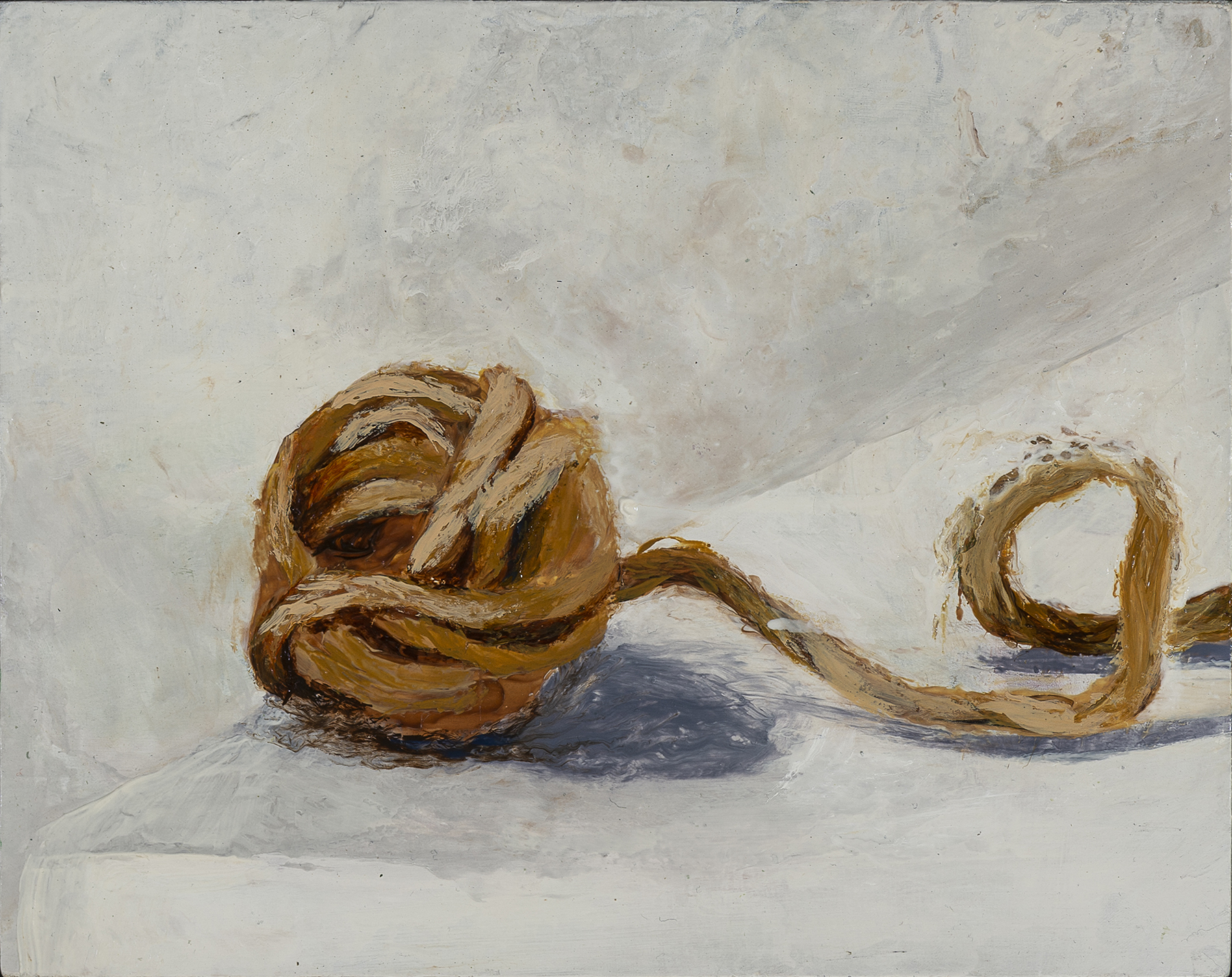 A painting of a ball of yarn.