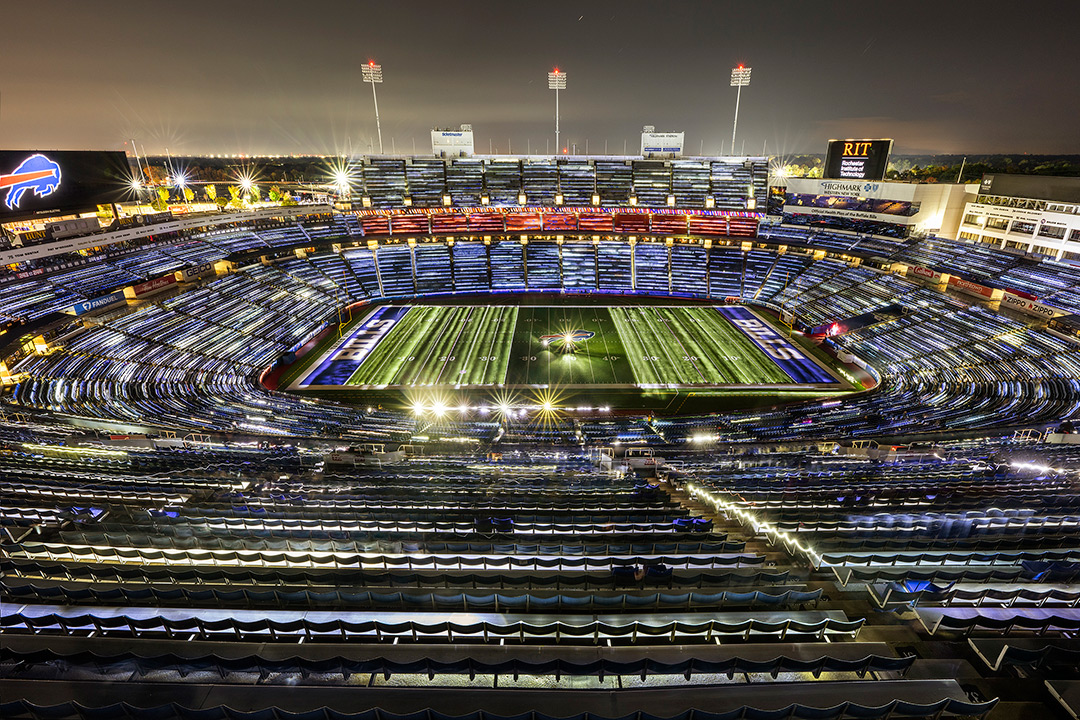 an arial view of highmark stadium