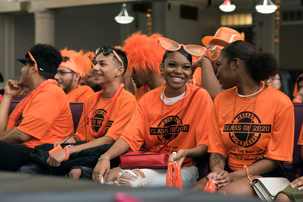 Students attend pep rally.