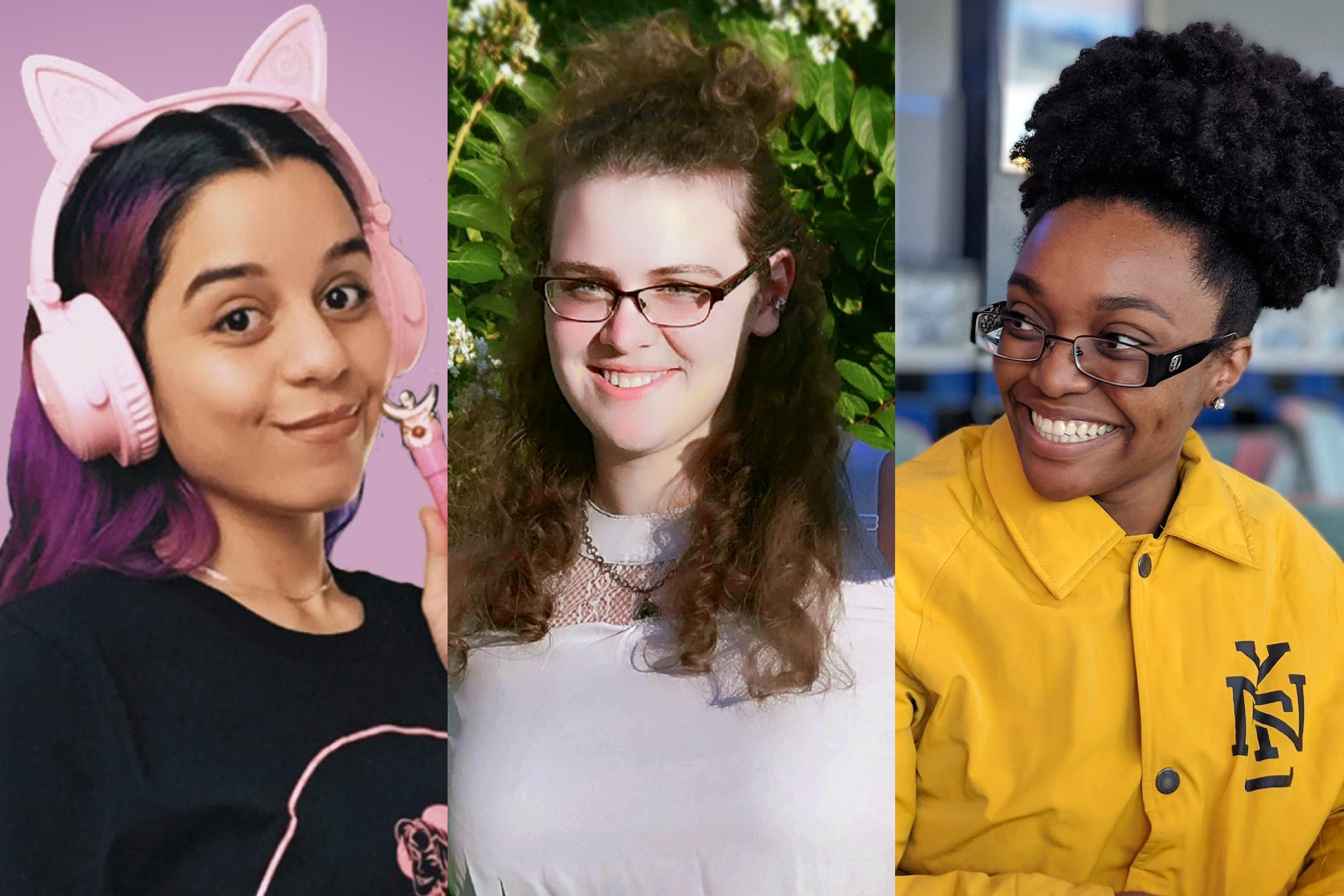 A triptych of portraits of Angelica Angelviz, Chloe Hayes and Shana Dixon.