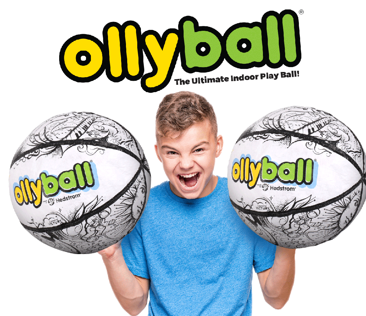 A boy with Ollyballs