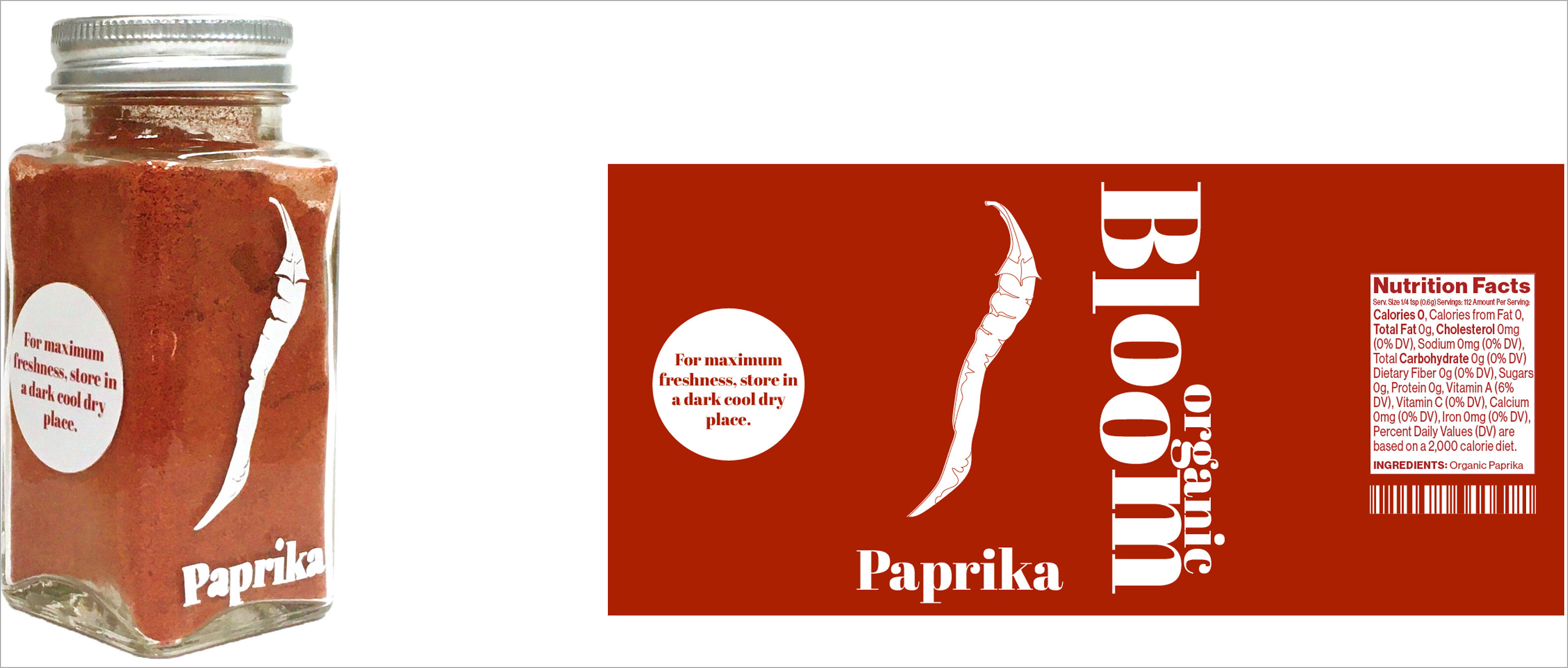 Label and bottle design for paprika.