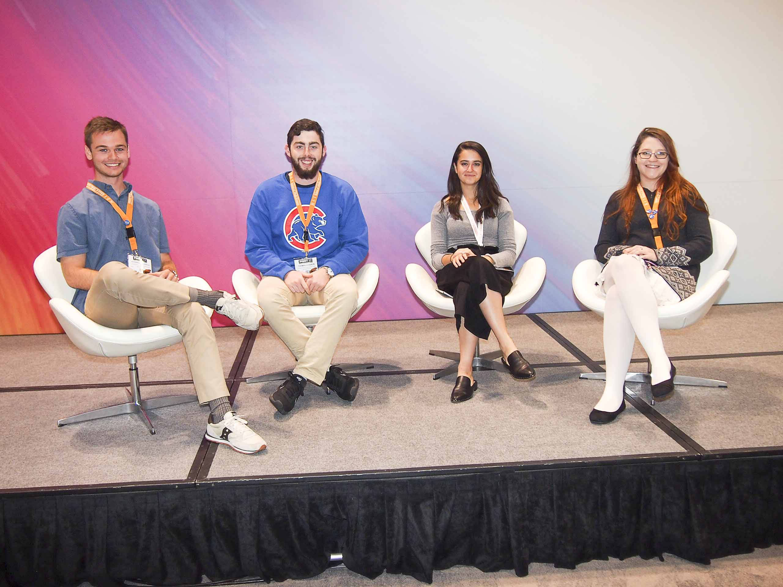 By Bruce Myers: School of Media Sciences students at Print 17, from left: Alexander Greenhalgh, Tommy Hodgson, Catherine Zic and Victoria Wildow.