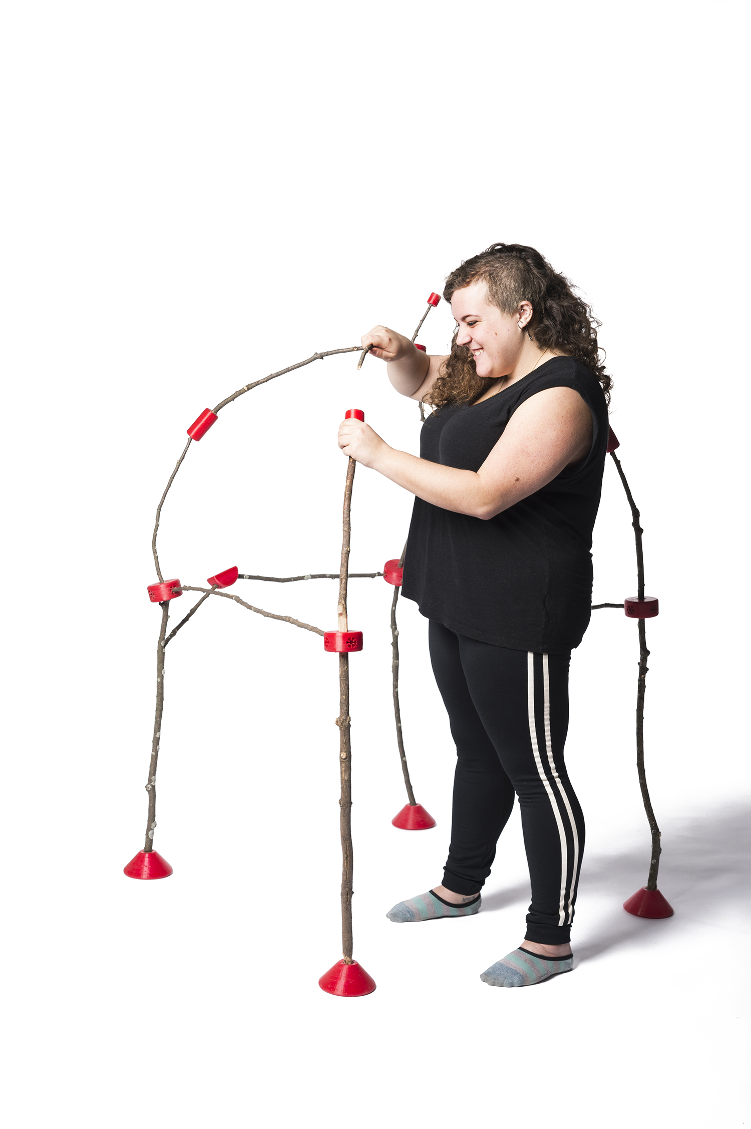 A toy comprised of a system of connected sticks