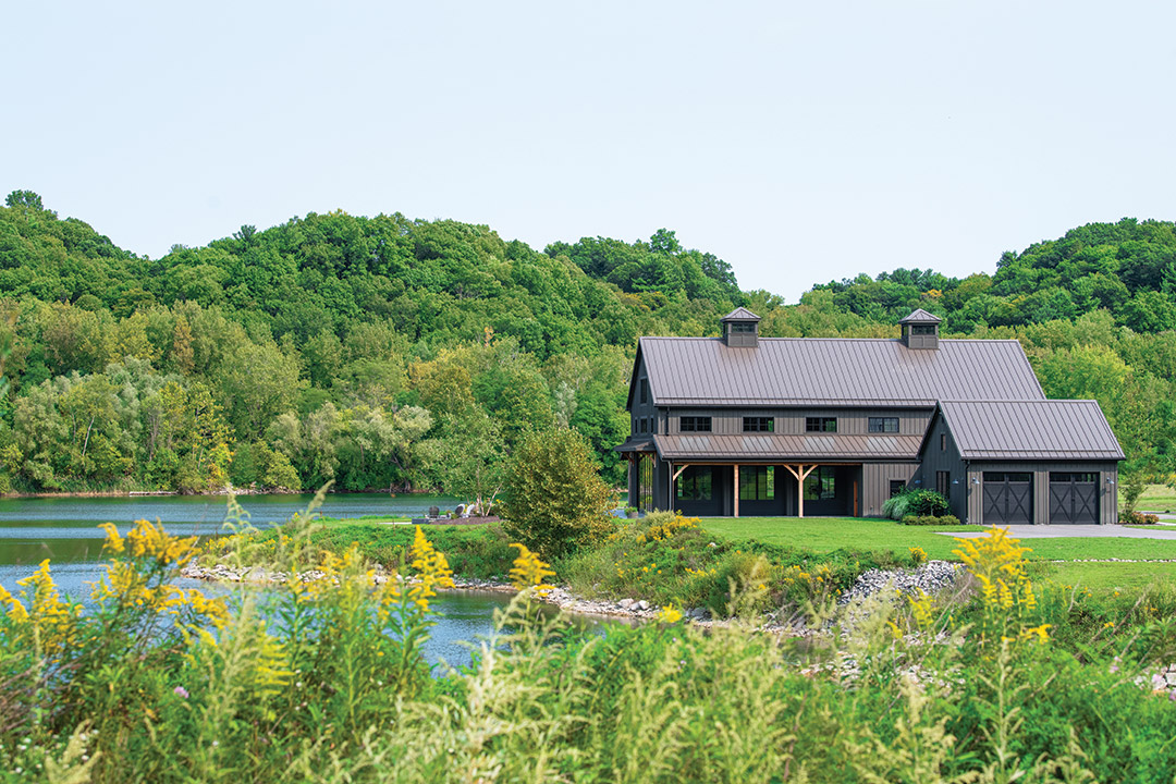 lodge on a lake.