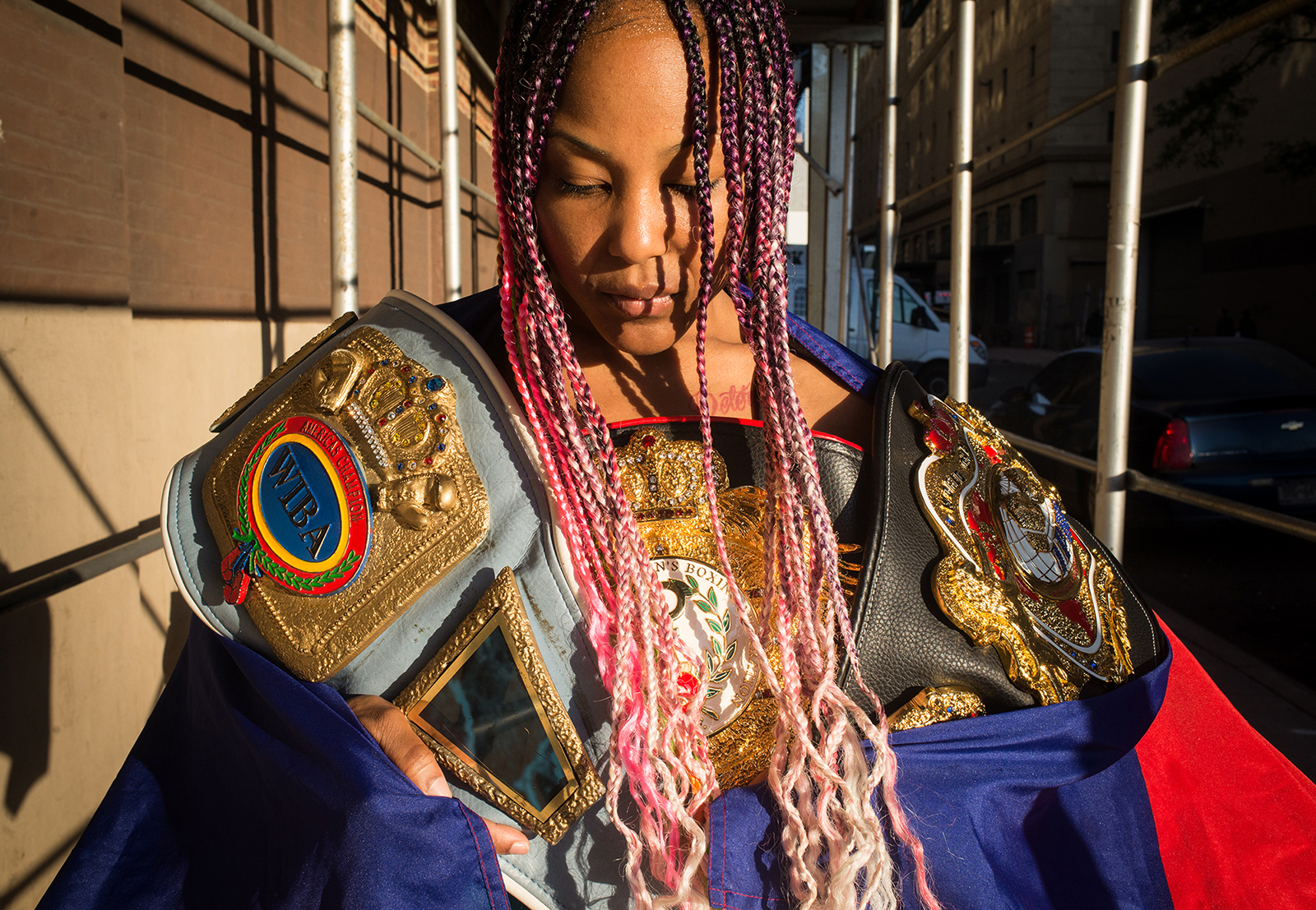 Lightweight Haitian boxer Melissa St. Vil poses for portraits.