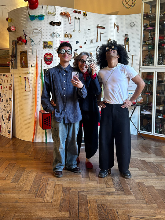 two people get a personal tour of the Achille Castiglioni Foundation from Giovanna Castiglioni
