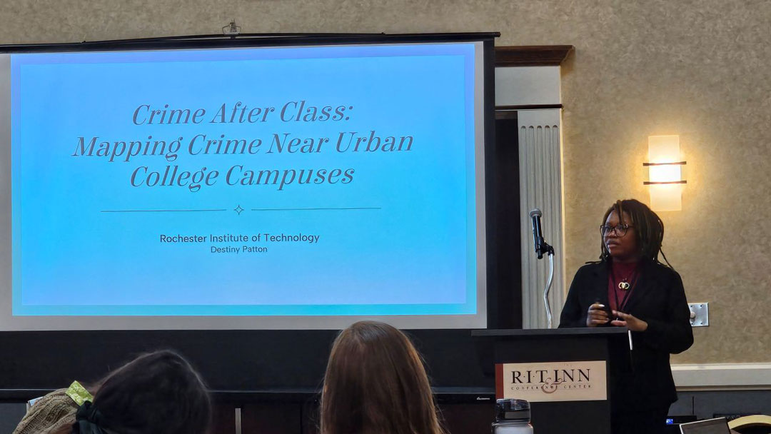 Destiny Patton presented her research during Genesee–Finger Lakes Region GIS/SIG conference 