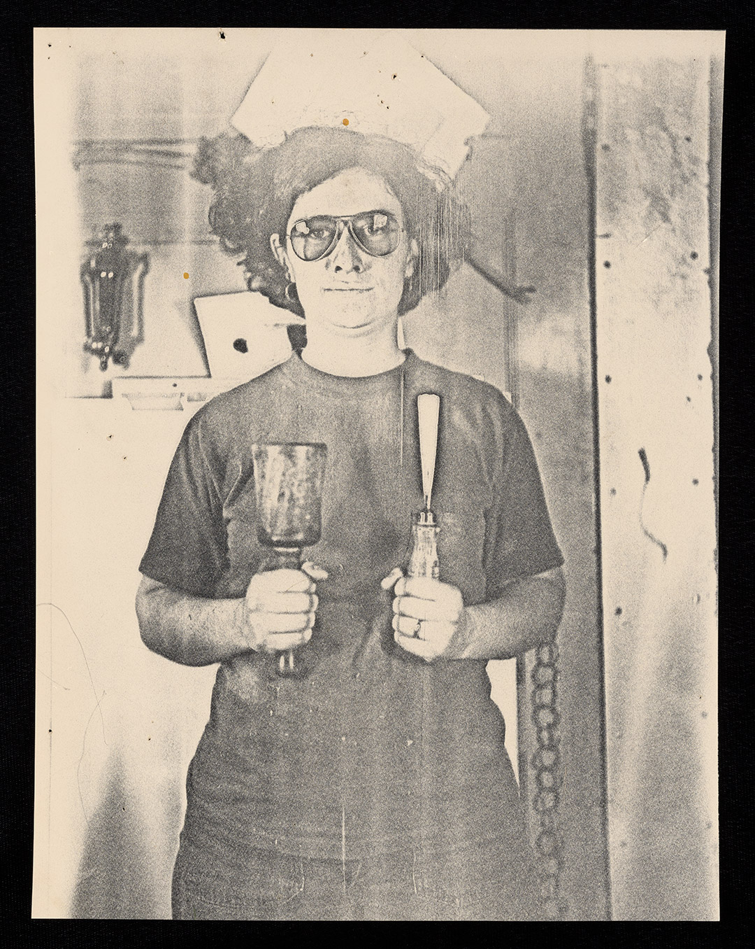 Furniture maker and educator Ellen Swartz is shown in an amber colored photo