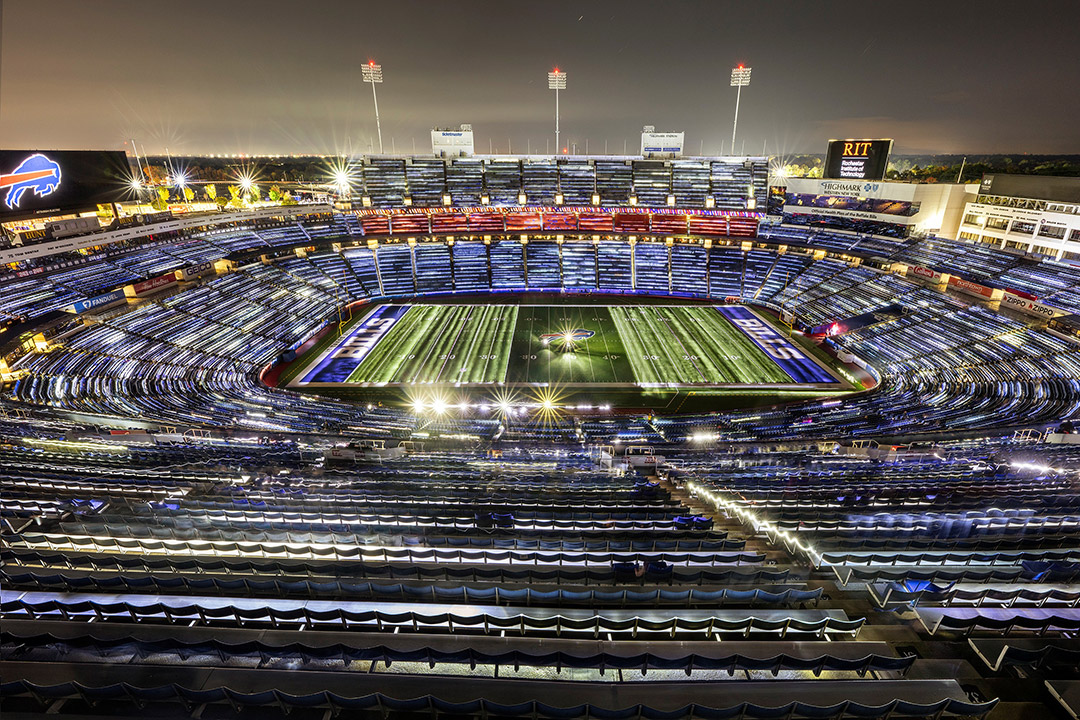 an arial view of highmark stadium