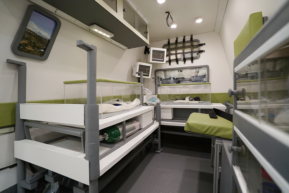Clean interior of a ambulance