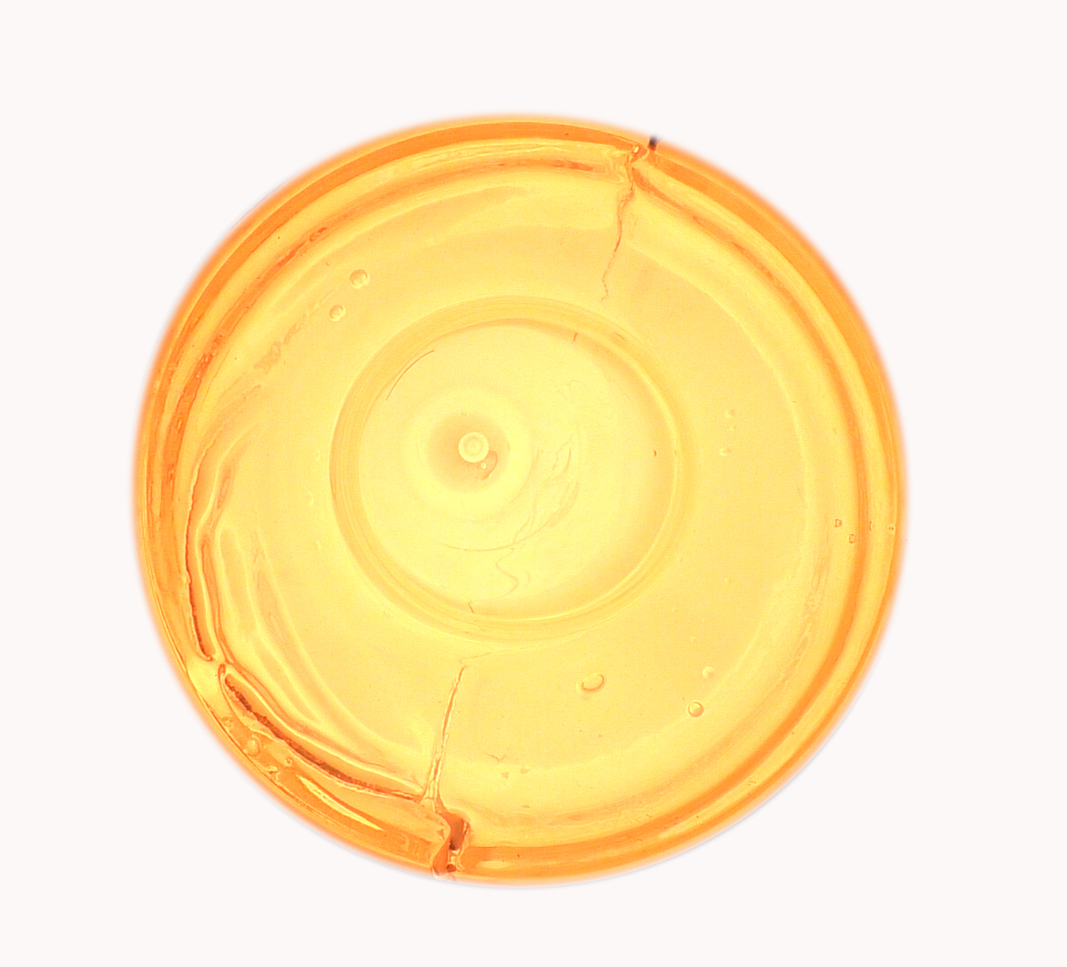 A yellow glass circle