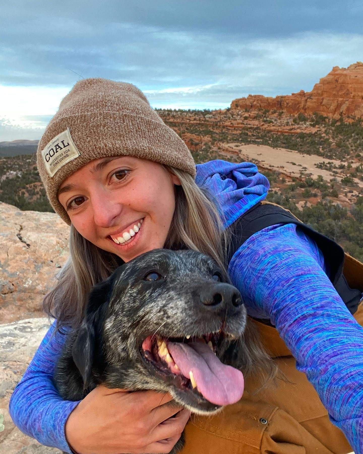 Caralie Fennessey with her dog.