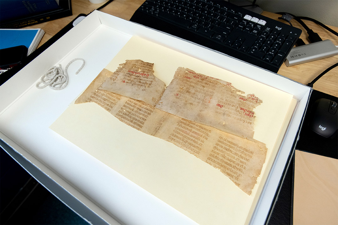 pieces of parchment paper with text.