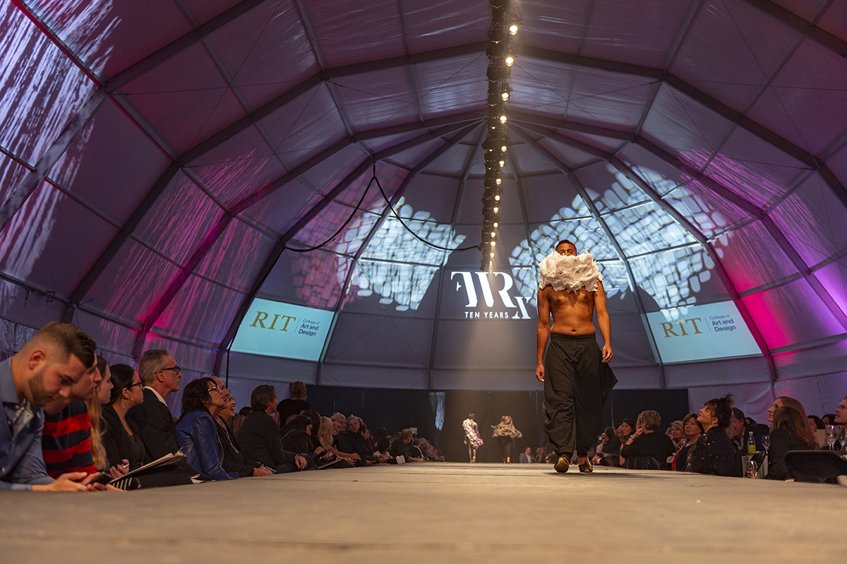 A wide shot of the Fashion Week of Rochester event.