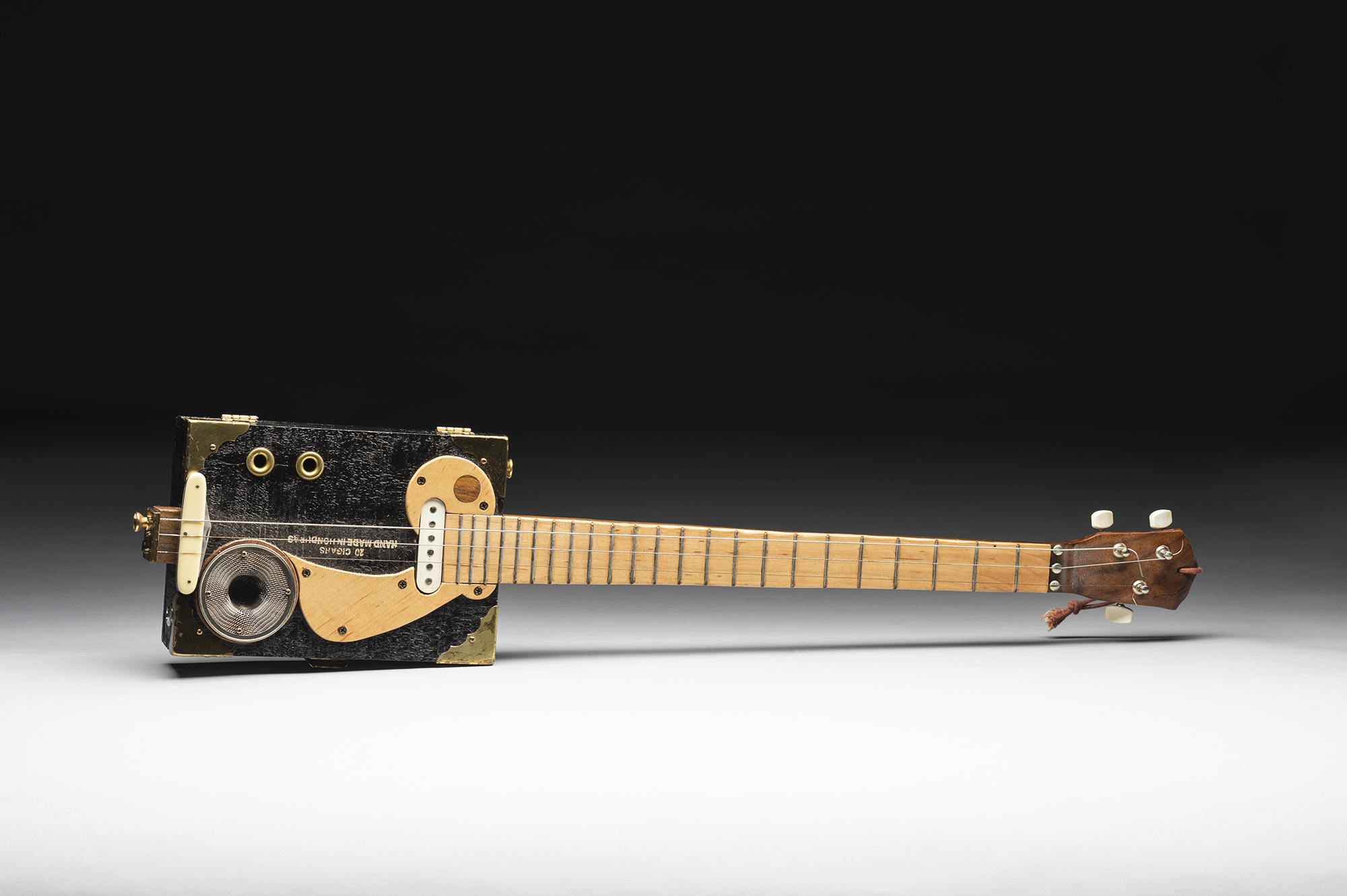 A cigar-box guitar.