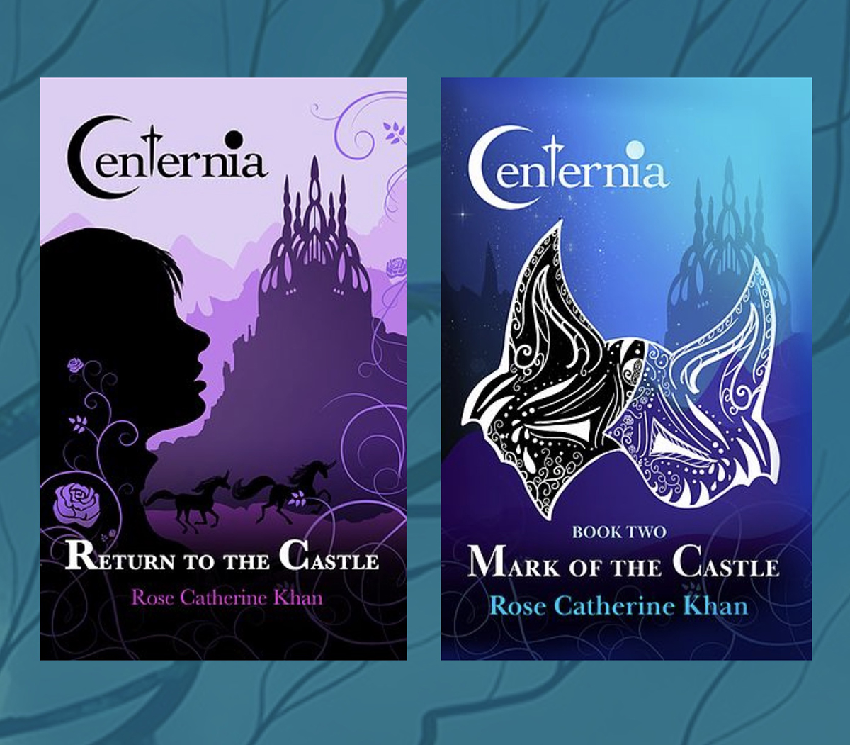 Two book covers for "Centernia."