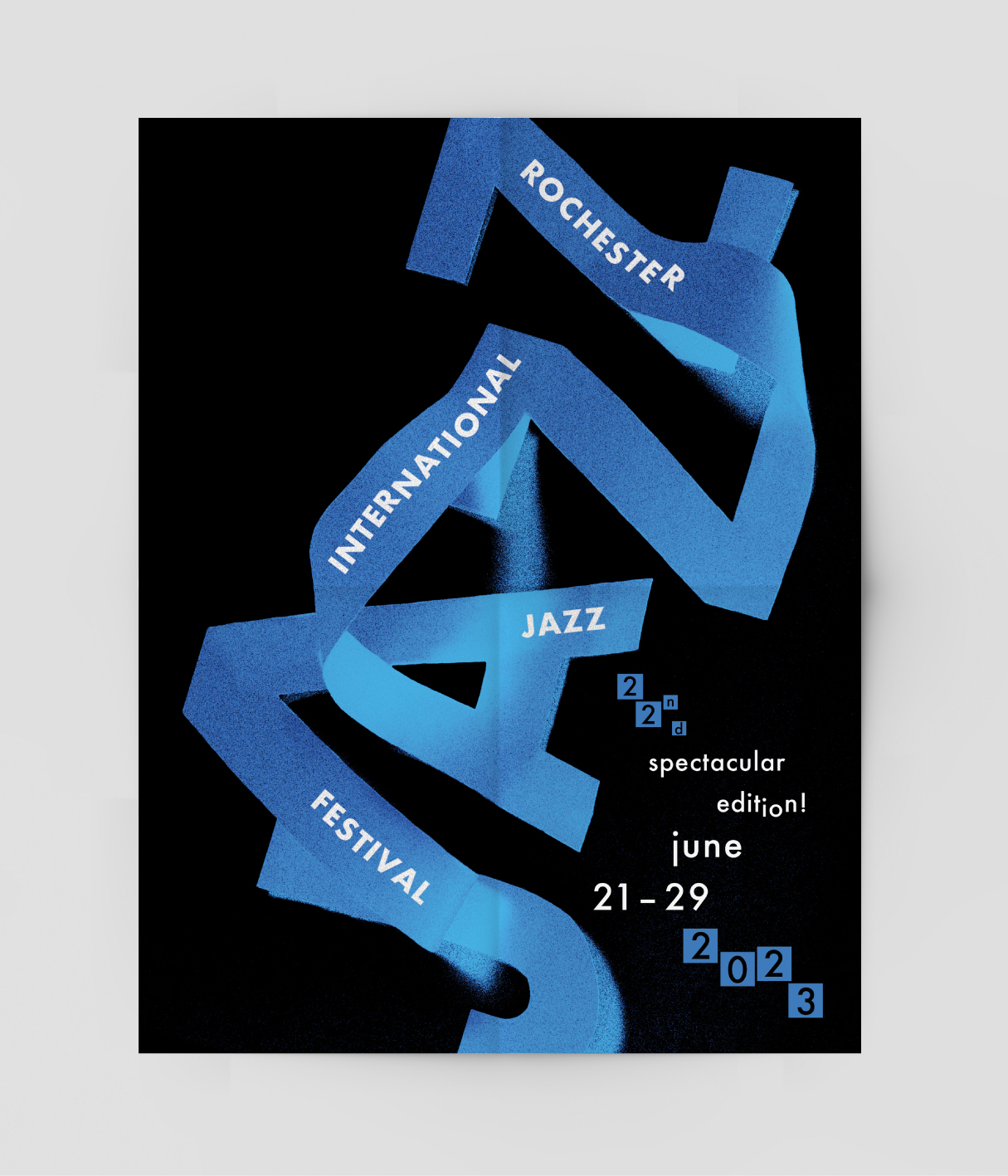 A poster promoting the Rochester Jazz Festival.